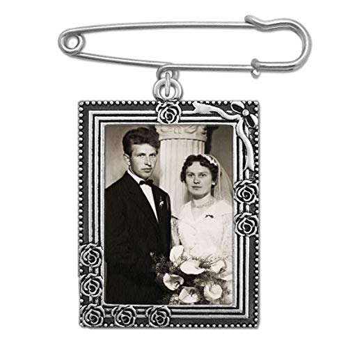 Wedding Boutonniere Bouquet Charm Pin Rose Portrait Frame Photo Charm Mother of The Bride Groom