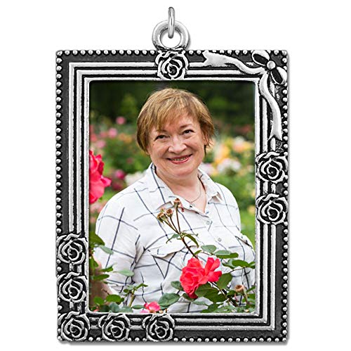 Rose Vine Rectangle Portrait Style Photo Wedding Bouquet Charm