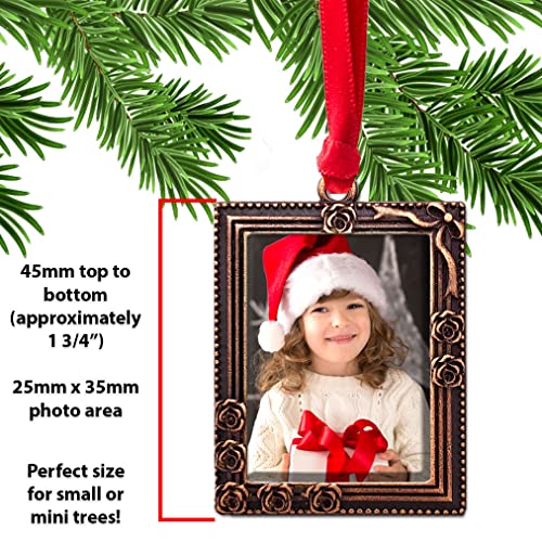 Make Your Own Photo Christmas Ornaments Kit 6 Vintage Copper Portrait Rectangles