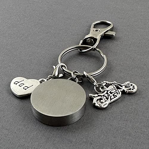 Dad Motorcycle Urn Keychain Small Ashes Holder Cremation Urn Keepsake for Loss of Dad Stainless Steel